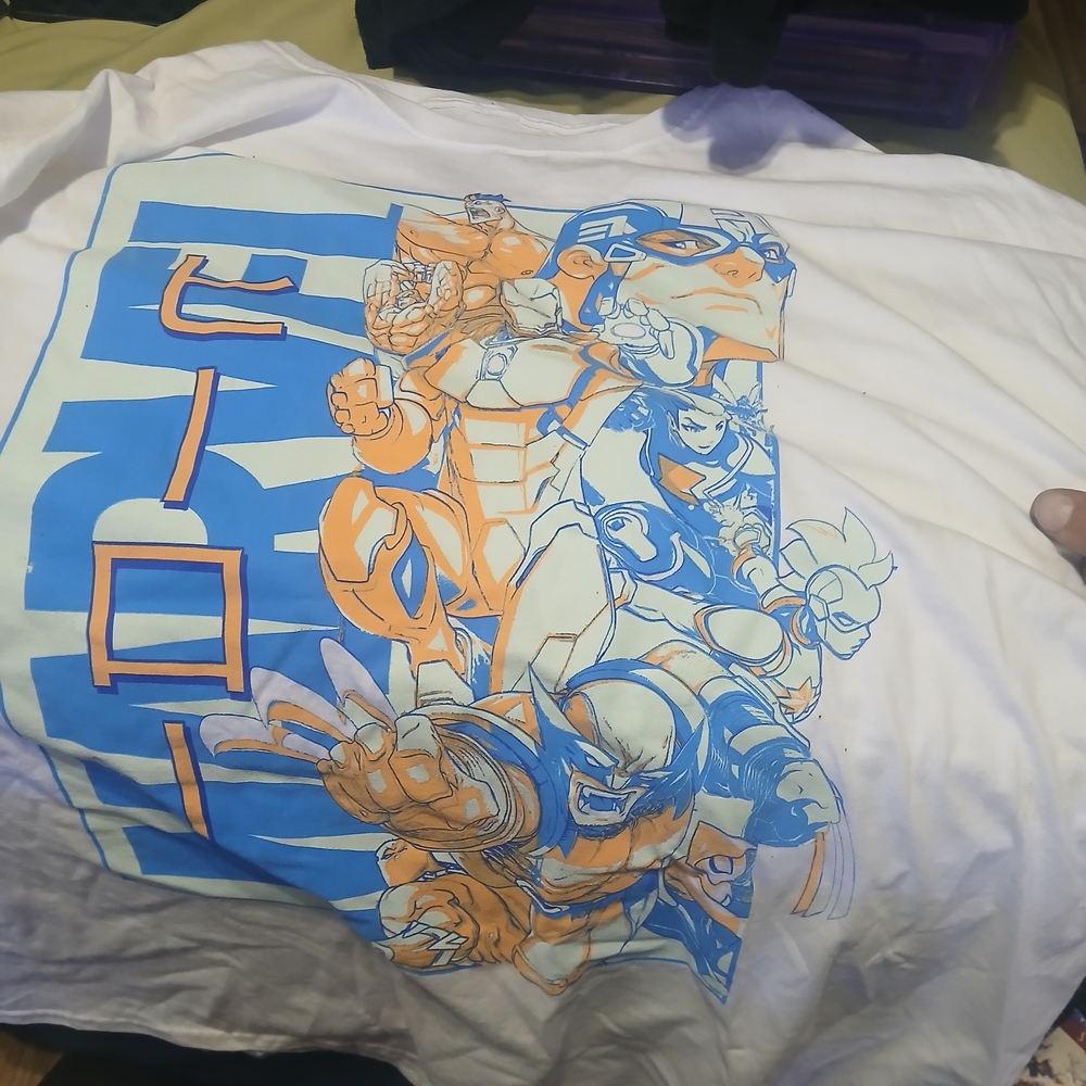 Marvel White and Blue Graphic Tee